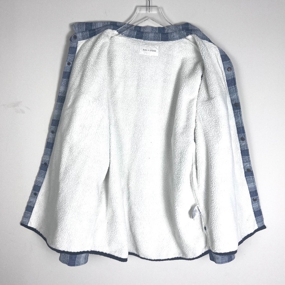 Men's Fleece Lined Striped Shirt Jacket Shaket Button‎ Front Size XXL - Picture 12 of 16